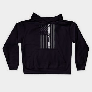 Thin Silver Line Flag - Corrections Officer Gift Kids Hoodie